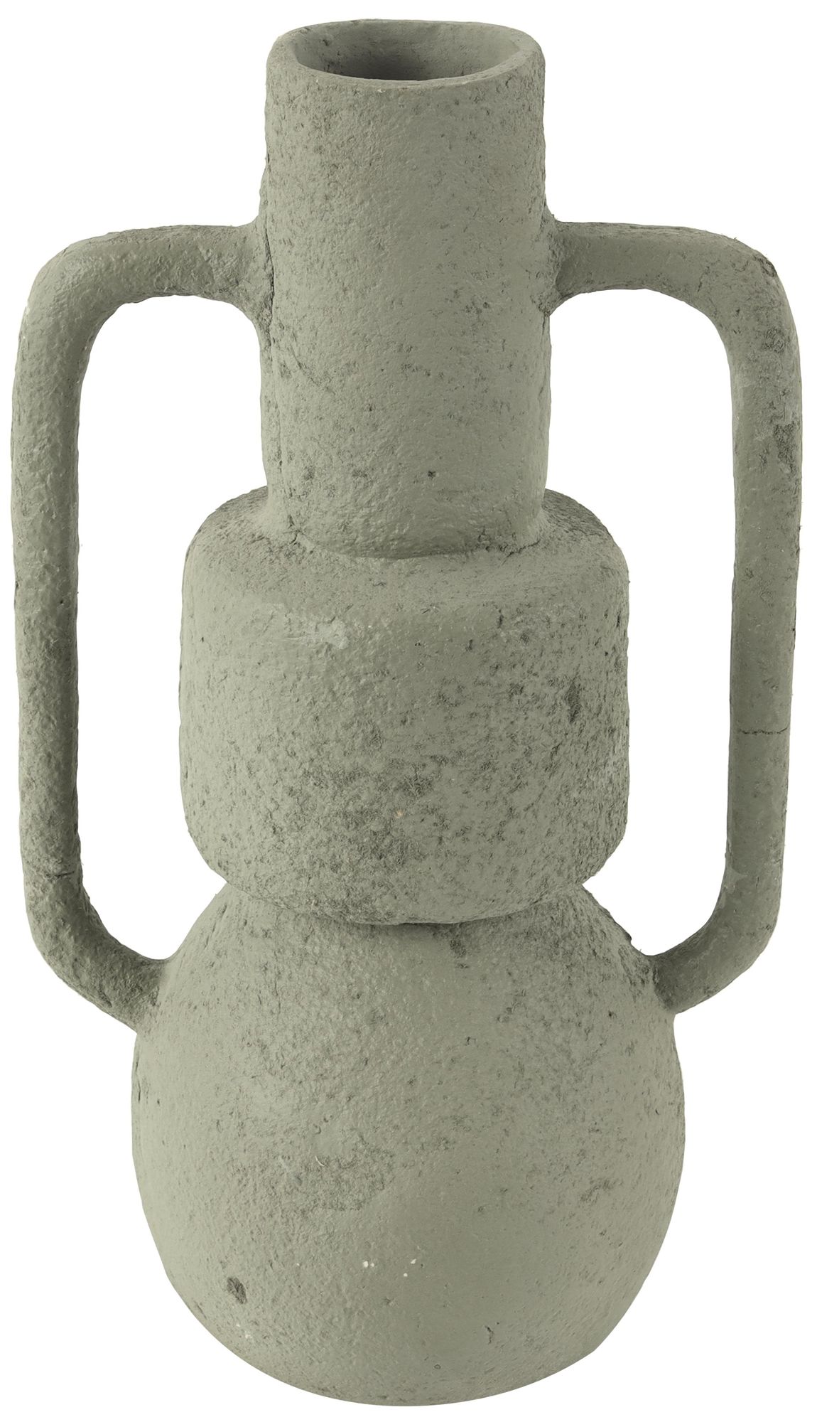 Image 2 Light Gray Paper Mache Contemporary Vase, 9" x 7" x 16"