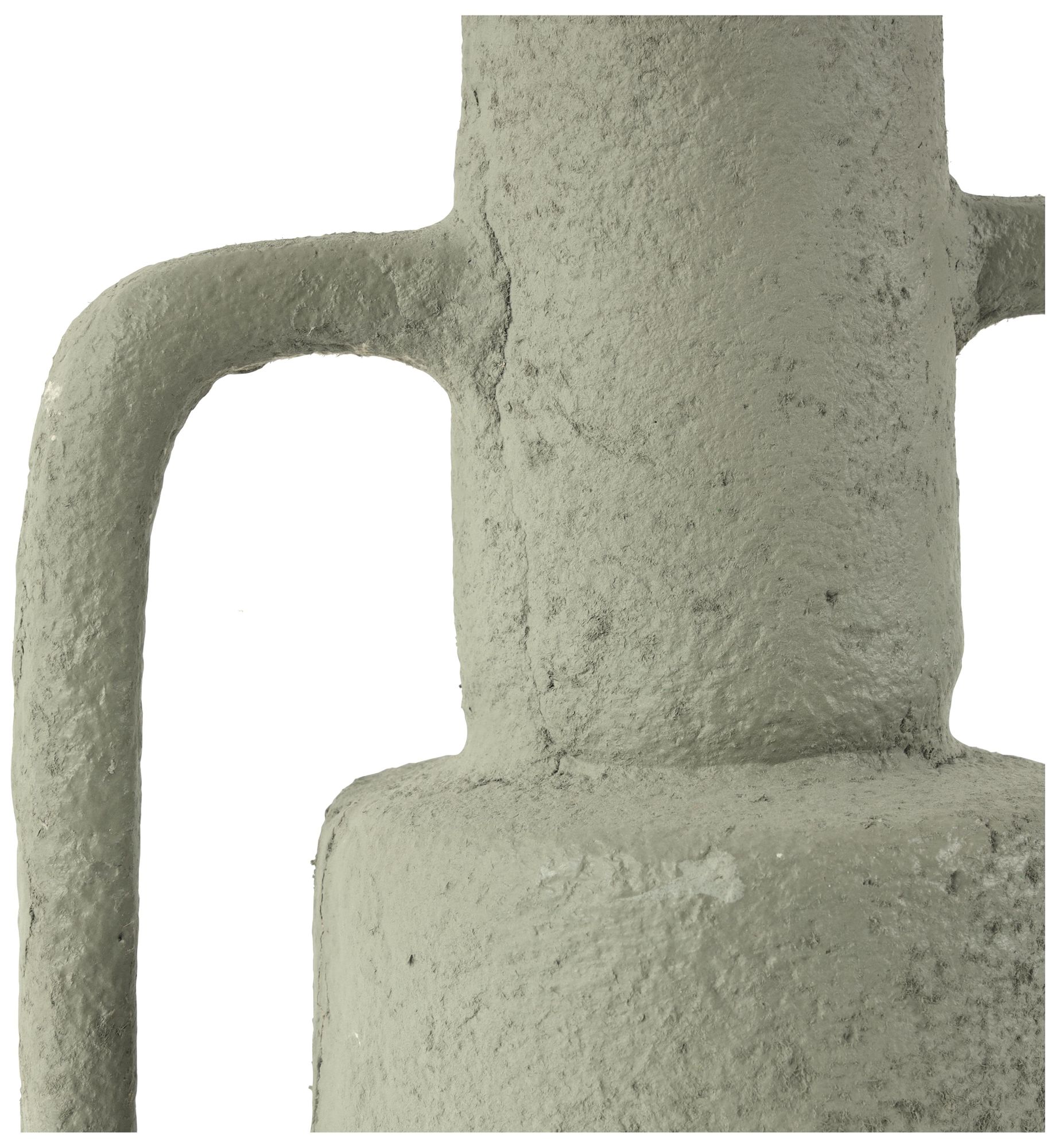 Image 3 Light Gray Paper Mache Contemporary Vase, 9" x 7" x 16" more views