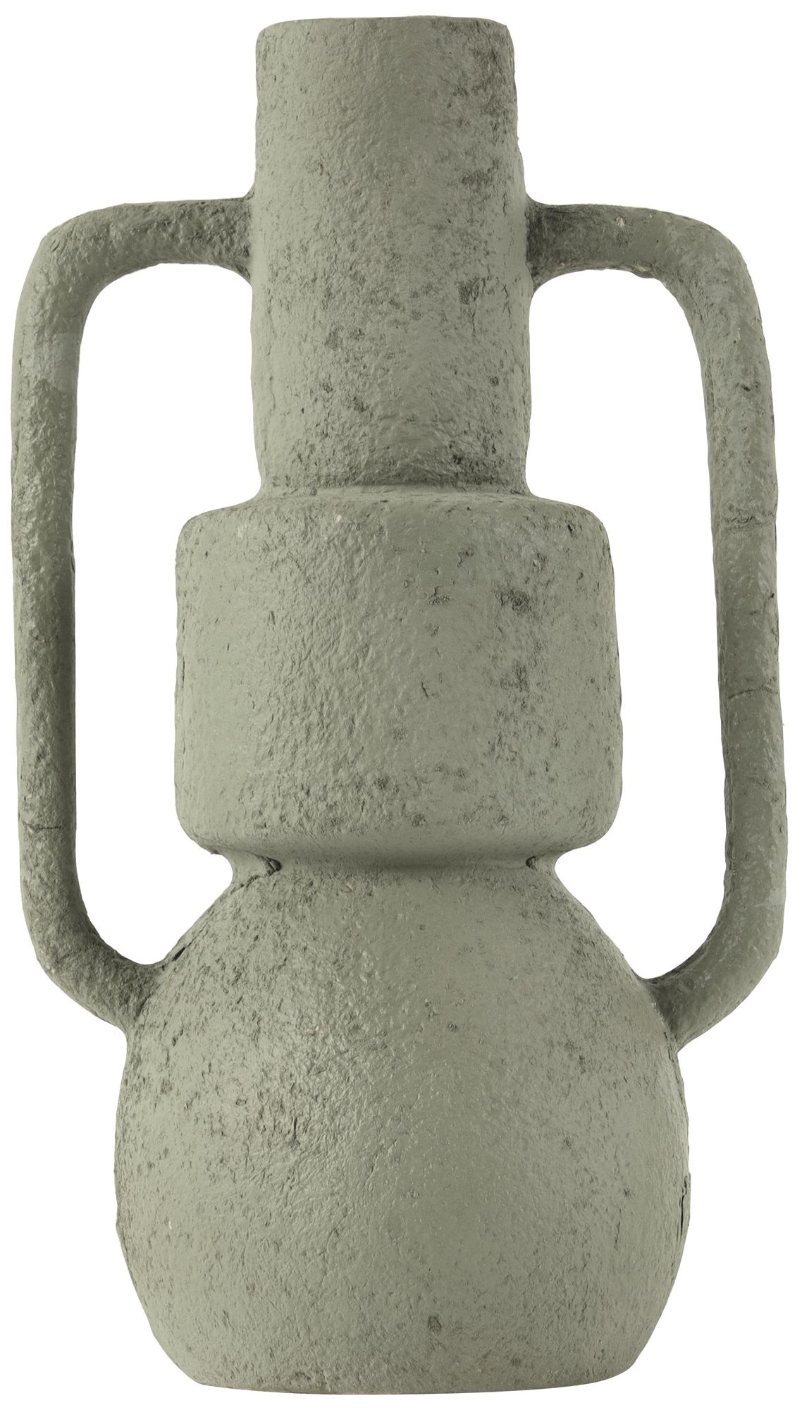 Image 4 Light Gray Paper Mache Contemporary Vase, 9" x 7" x 16" more views