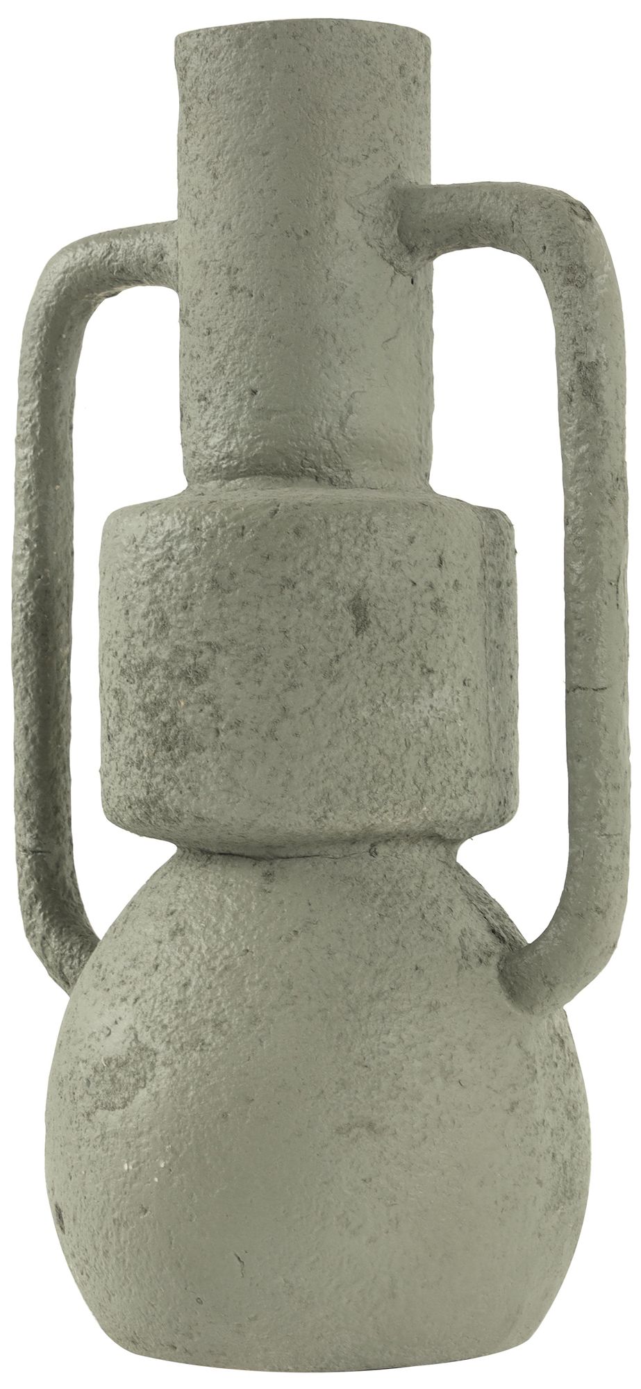 Image 5 Light Gray Paper Mache Contemporary Vase, 9" x 7" x 16" more views