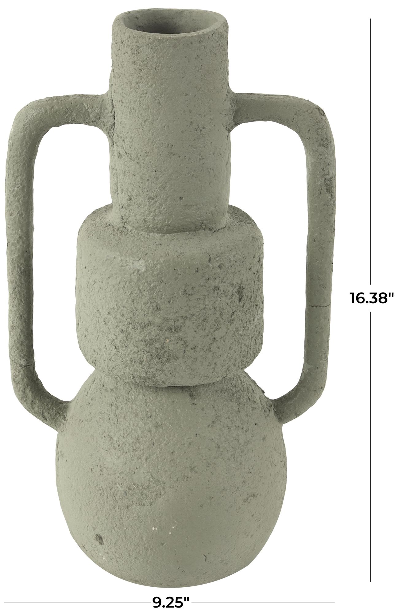 Image 6 Light Gray Paper Mache Contemporary Vase, 9" x 7" x 16" more views