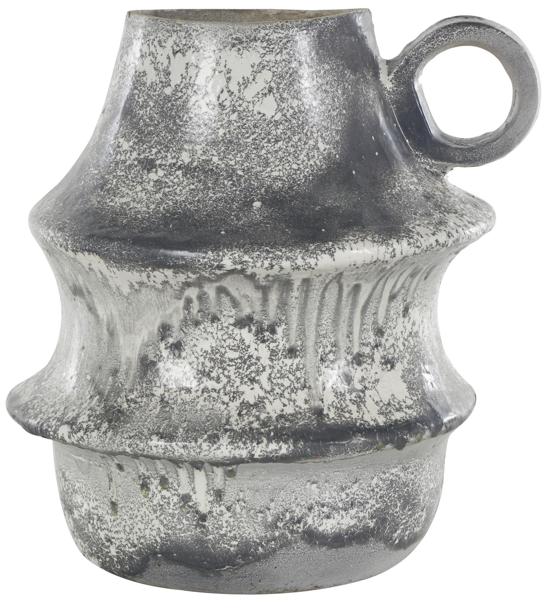 Image 5 Light Gray Paper Mache Eclectic Vase, 12" x 11" x 15" more views