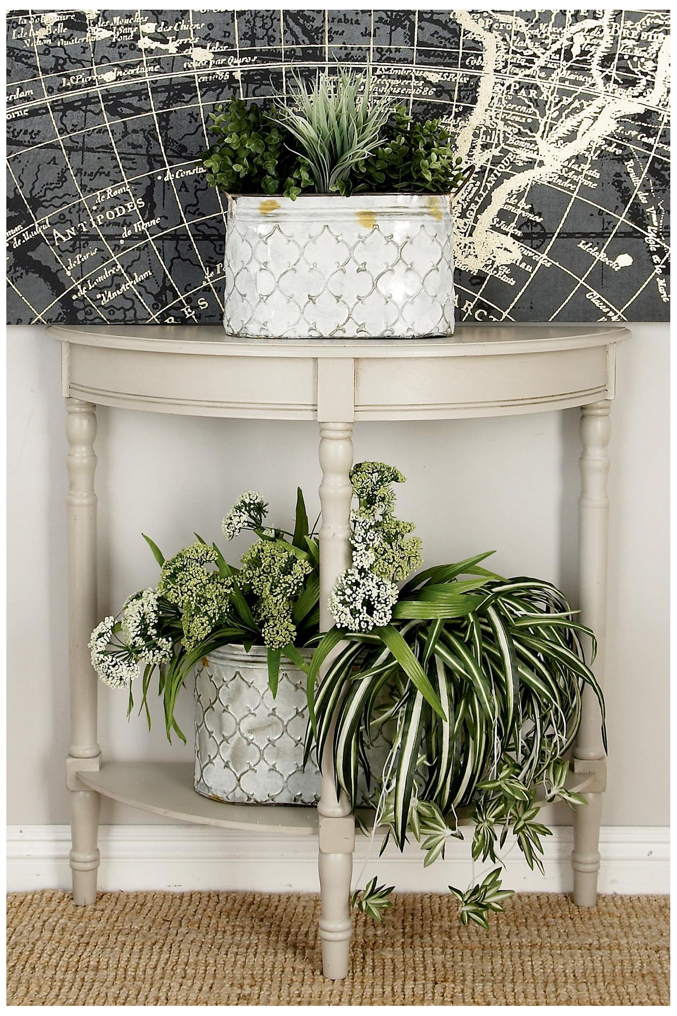 Image 4 Light Gray Wood Traditional Console Table, 32" x 12" x 32" more views