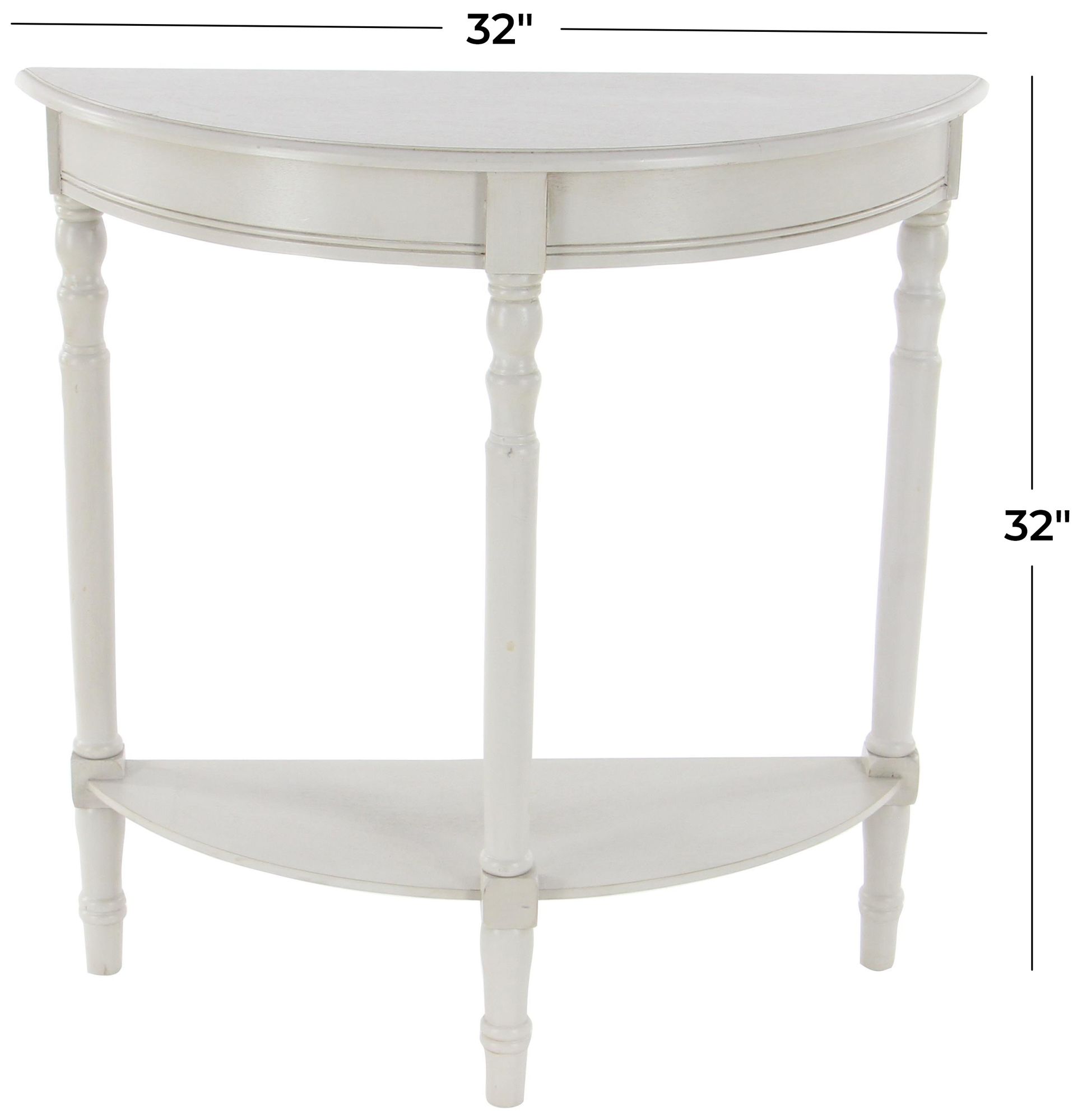 Image 7 Light Gray Wood Traditional Console Table, 32" x 12" x 32" more views