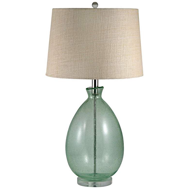 Image 1 Light Green Seeded Glass Table Lamp