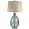 Light Green Seeded Glass Table Lamp