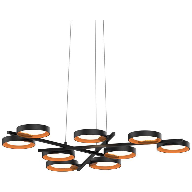 Image 1 Light Guide 48.25" Wide 9.Light Satin Black Ring LED Pendant
