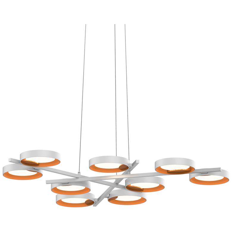 Image 1 Light Guide 48.25" Wide 9.Light Satin White Ring LED Pendant