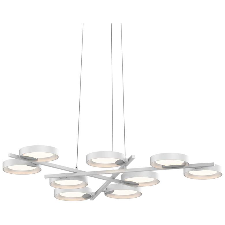 Image 1 Light Guide 48.25" Wide 9.Light Satin White Ring LED Pendant
