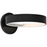 Light Guide Ring 1 1/2&quot; High Black and White LED Wall Sconce