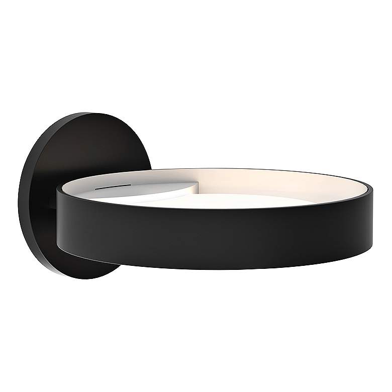 Image 2 Light Guide Ring 1 1/2" High Black and White LED Wall Sconce more views