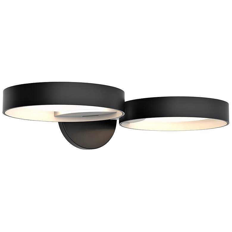 Image 1 Light Guide Ring 1 1/2 inchH Black and White 2-LED Wall Sconce