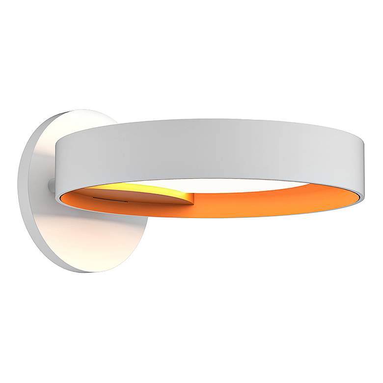 Image 1 Light Guide Ring 1 1/2"H White and Apricot LED Wall Sconce