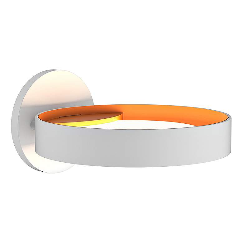Image 2 Light Guide Ring 1 1/2"H White and Apricot LED Wall Sconce more views