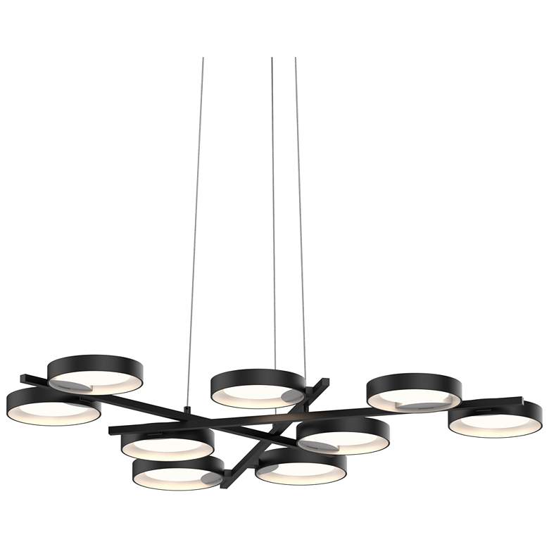 Image 2 Light Guide Ring 48 1/4"W Black 9-Light LED Pendant Light