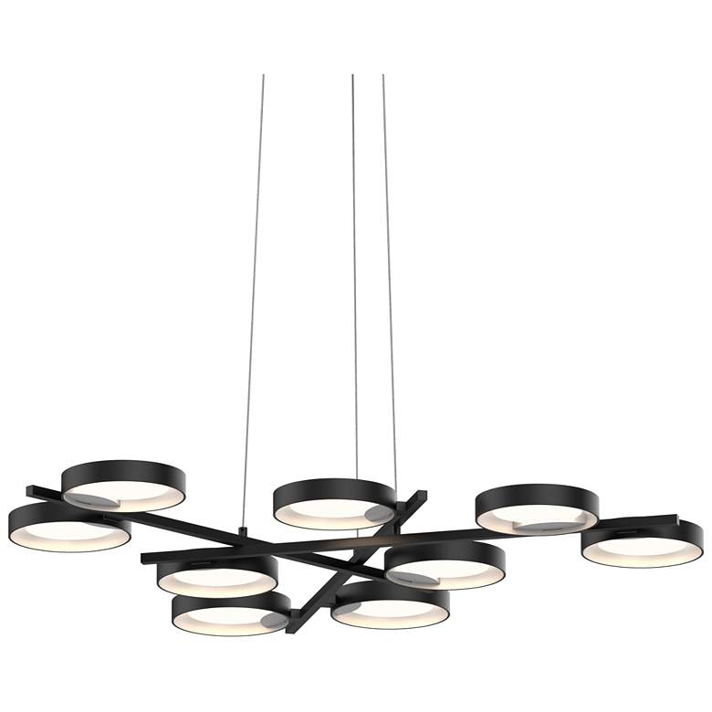 Image 2 Light Guide Ring 48 1/4 inchW Black 9-Light LED Pendant Light