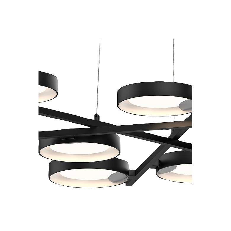 Image 3 Light Guide Ring 48 1/4"W Black 9-Light LED Pendant Light more views
