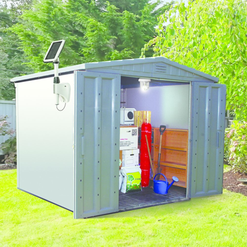 Image 3 Light My Shed IV 22 1/4"H Black and White Solar Shed Light more views