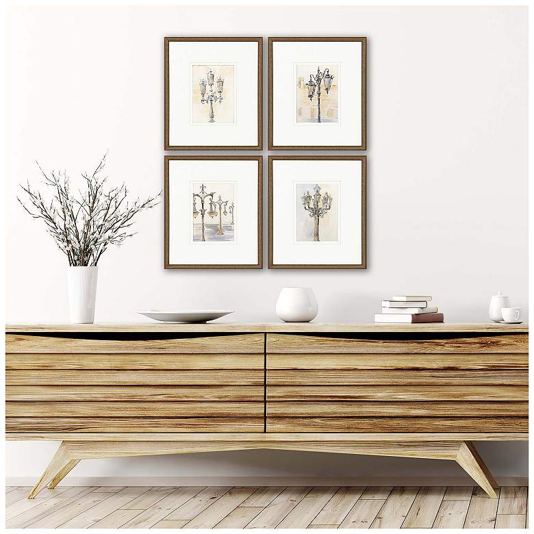 Image 2 Light Posts 17"W x 20"H Framed Art Set of 4 more views