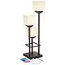 Light Tree 3-Light Bronze Finish Accent Console Table Lamp with USB