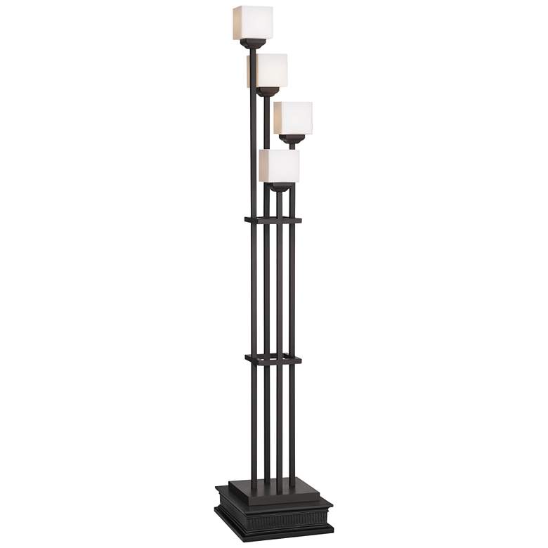 Light Tree Bronze 4-Light Torchiere Floor Lamp with Riser