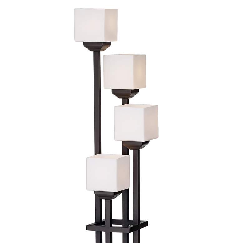 Image 3 Light Tree Bronze 4-Light Torchiere Floor Lamp with Riser more views