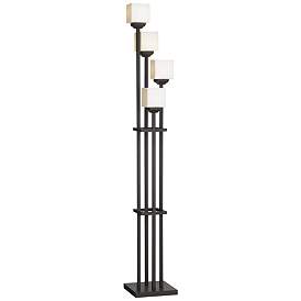 Image2 of Light Tree Bronze 4-Light Torchiere Floor Lamp with USB Dimmer