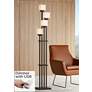 Light Tree Bronze 4-Light Torchiere Floor Lamp with USB Dimmer
