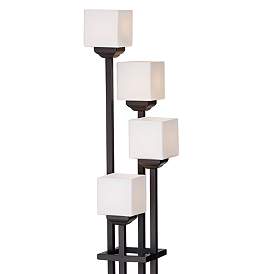 Image4 of Light Tree Bronze 4-Light Torchiere Floor Lamp with USB Dimmer more views