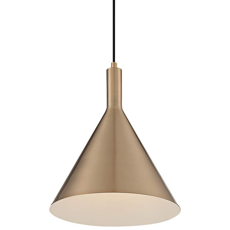 Image 1 Lightcap; 1 Light; Large Pendant Fixture; Burnished Brass Finish