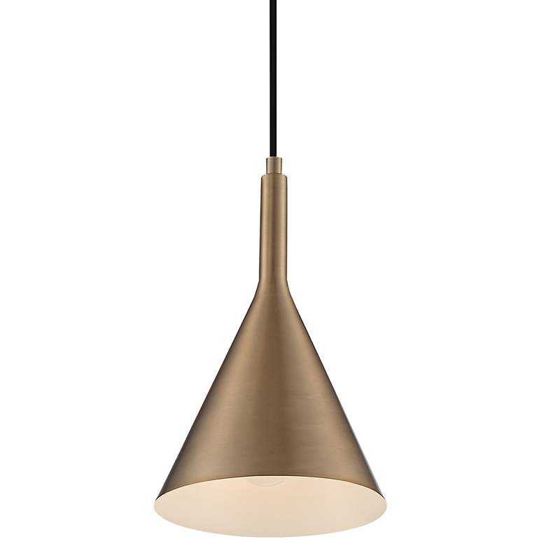 Image 1 Lightcap; 1 Light; Small Pendant Fixture; Burnished Brass Finish