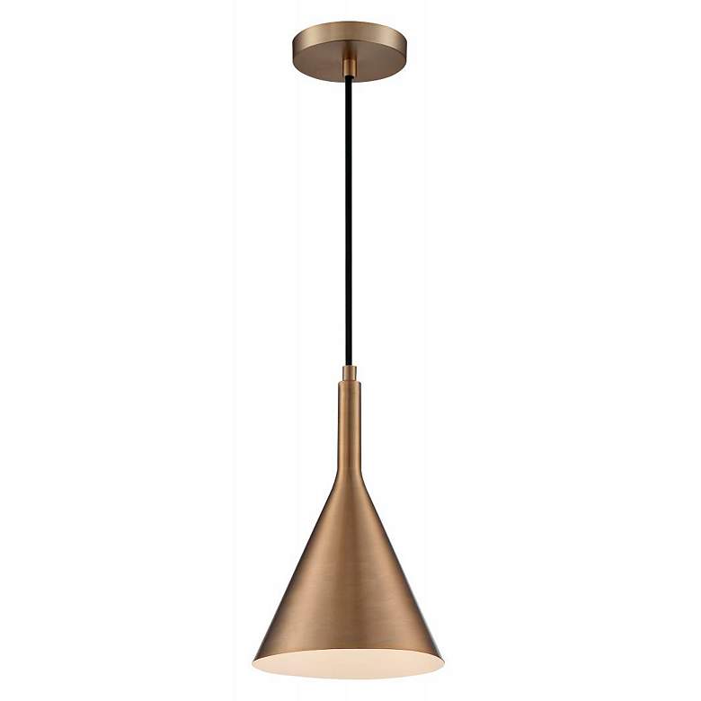 Image 3 Lightcap; 1 Light; Small Pendant Fixture; Burnished Brass Finish more views