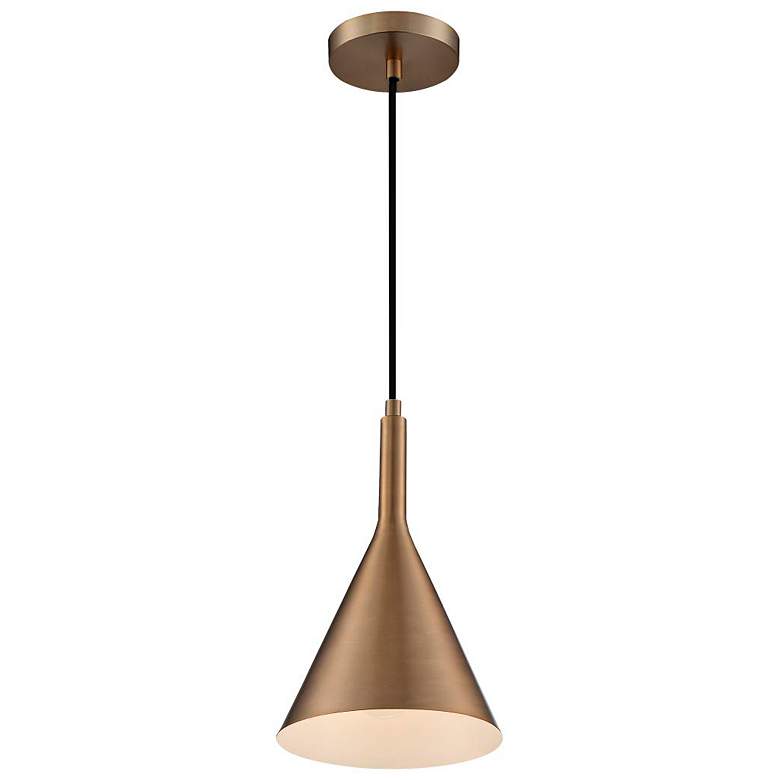 Image 4 Lightcap; 1 Light; Small Pendant Fixture; Burnished Brass Finish more views