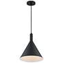 1_Lightcap 12" Wide Matte Black Mini Pendant