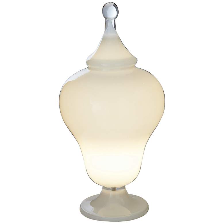 Image 1 Lighted Bombe 29 inch High Polished Glass Urn Table Lamp