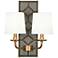 Lightfoot 16 1/2"H Aged Brass w/ Carter Leather Wall Sconce