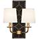 Lightfoot 16 1/2"H Aged Brass with Black Leather Wall Sconce