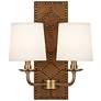 Lightfoot 16 1/2"H Aged Brass with Ochre Leather Wall Sconce