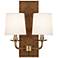 Lightfoot 16 1/2"H Aged Brass with Ochre Leather Wall Sconce