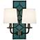 Lightfoot 16 1/2"H Patina Bronze w/ Mayo Teal Leather Sconce