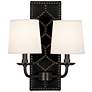 Lightfoot 16 1/2"H Patina Bronze with Black Leather Sconce