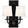 Lightfoot 16 1/2"H Patina Bronze with Black Leather Sconce