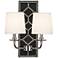 Lightfoot 16 1/2"H Polished Nickel with Black Leather Sconce