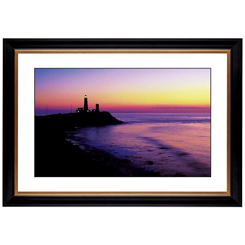Image 1 Lighthouse At Sunset Giclee 41 3/8 inch High Wall Art