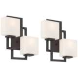 Lighting on the Square 15 1/2&quot;H Bronze Wall Sconces Set of 2