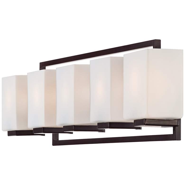 Lighting on the Square 37&quot; Wide Bronze Bath Wall Light more views