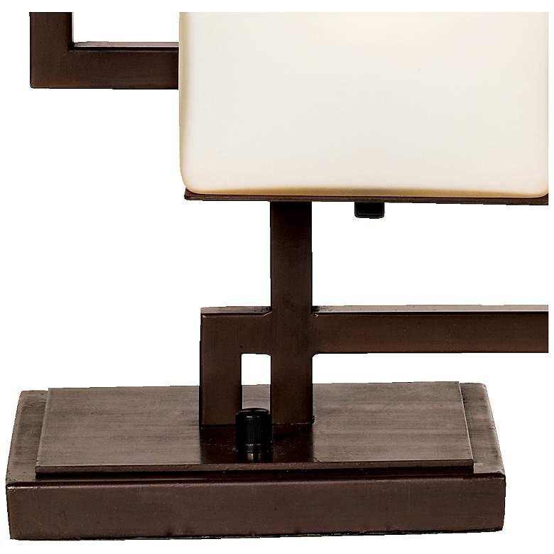 Lighting on the Square Bronze Accent Lamp with Table Top Dimmer more views