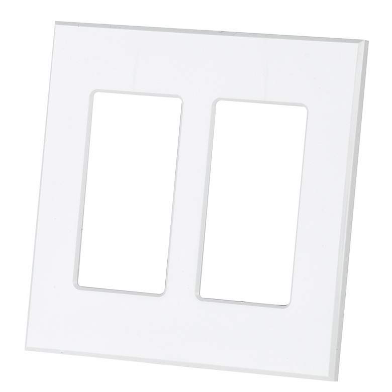Image 1 Lightolier Double Outlet Screwless Wall Plate in White