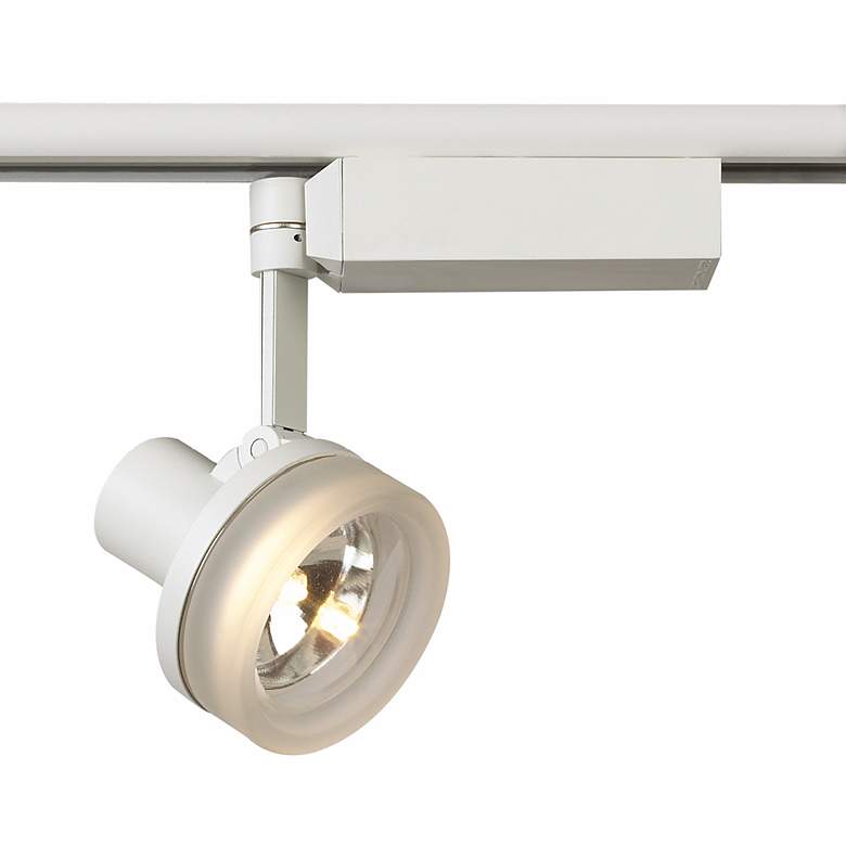 Image 1 Lightolier White With Glass Ring MR 16 Track Head
