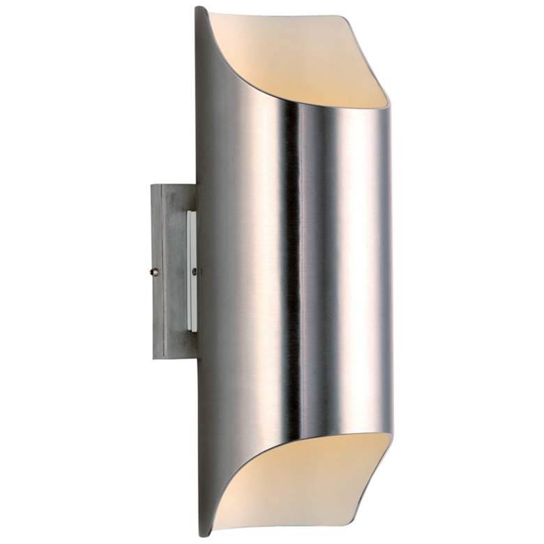Lightray 13 3/4&quot;H Brushed Aluminum LED Outdoor Wall Light